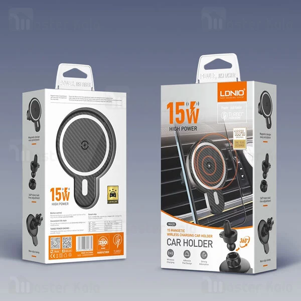 هولدر و شارژر وایرلس دریچه کولری الدینیو LDNIO MA20 توان 15 وات