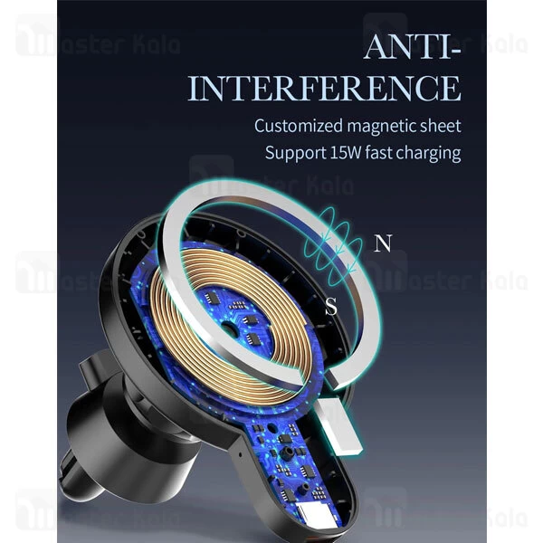 هولدر و شارژر وایرلس دریچه کولری الدینیو LDNIO MA20 توان 15 وات