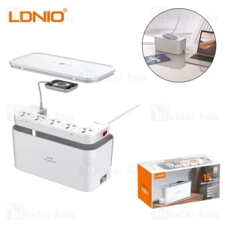 چند راهی برق و شارژر وایرلس الدینیو LDNIO SCW5354 دارای 3 پورت