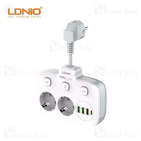 چند راهی برق و شارژر الدینیو LDNIO SE2435 دارای 4 پورت
