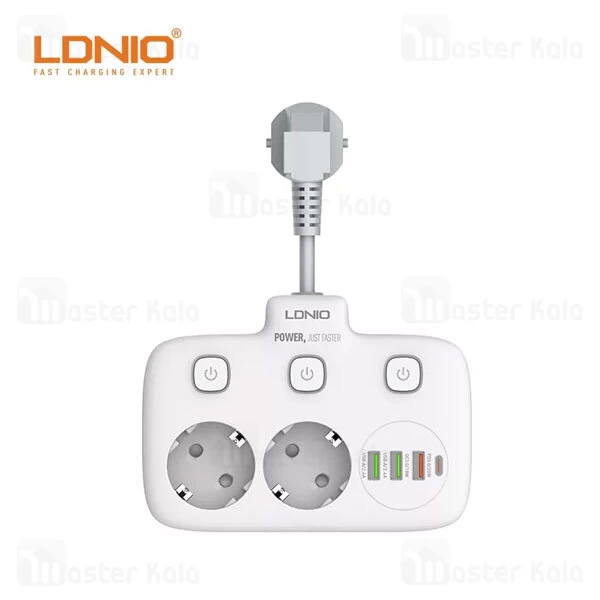 چند راهی برق و شارژر الدینیو LDNIO SE2435 دارای 4 پورت