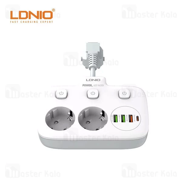 چند راهی برق و شارژر الدینیو LDNIO SE2435 دارای 4 پورت