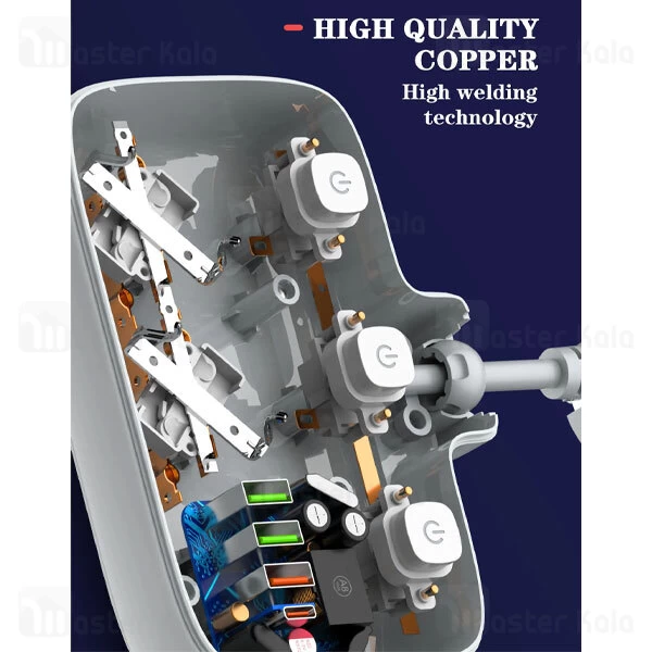 چند راهی برق و شارژر الدینیو LDNIO SE2435 دارای 4 پورت