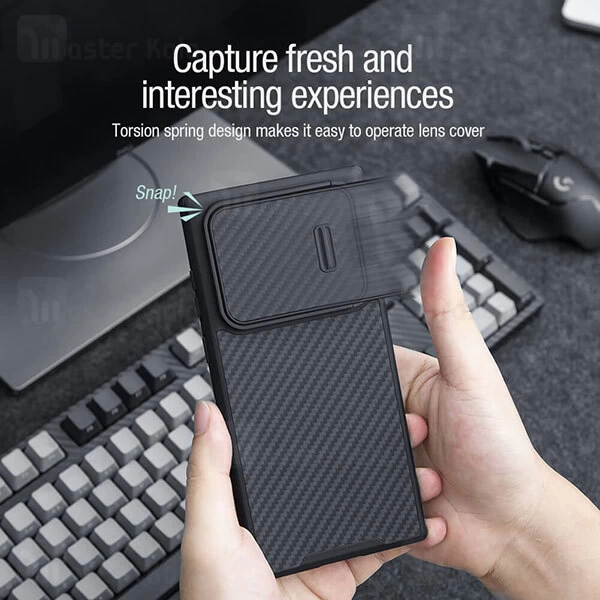 قاب فیبر نیلکین Samsung Galaxy S22 Ultra Nillkin Synethic Fiber S Carbon Fiber دارای محافظ دوربین