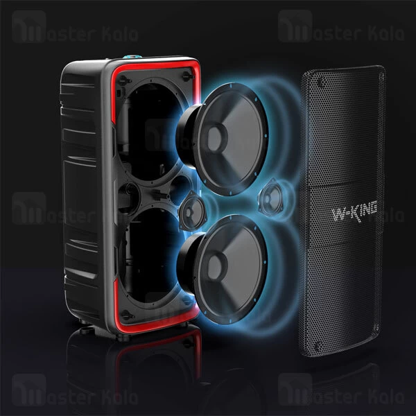 اسپیکر بلوتوث دبلیو کینگ W-King T7 توان 100 رم و فلش خور با 2 میکروفون