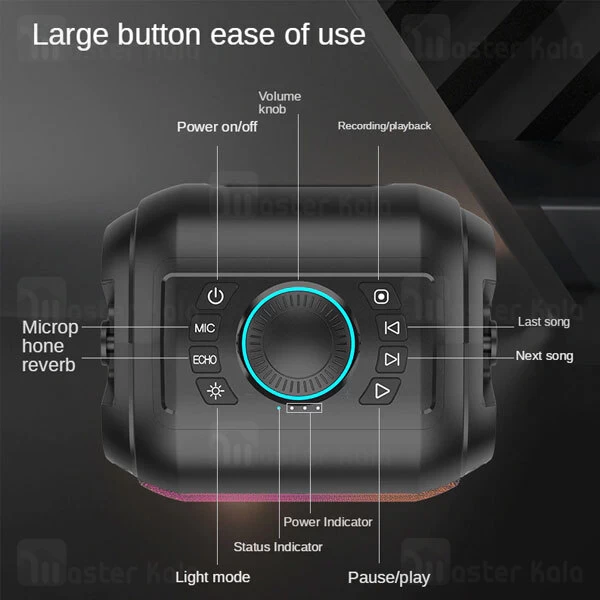 اسپیکر بلوتوث دبلیو کینگ W-King T9Mini توان 20 وات رم خور و فلش خور