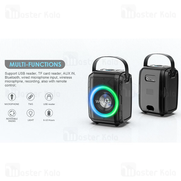 اسپیکر بلوتوث دبلیو کینگ W-King T9Mini توان 20 وات رم خور و فلش خور