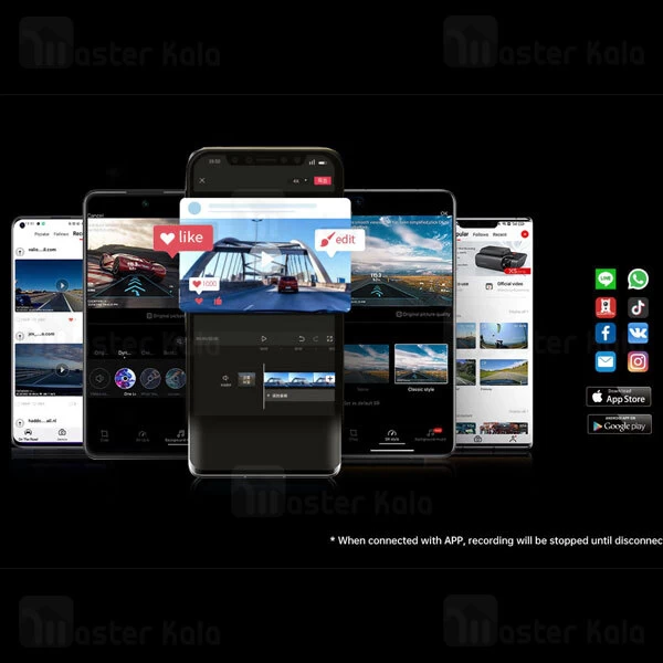 دوربین خودروی شیائومی Xiaomi DDpai X5 Pro به همراه دوربین عقب