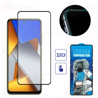 محافظ صفحه شیشه ای تمام صفحه تمام چسب ایربگ دار Xiaomi Poco M4 Pro Airbag Tempered Glass