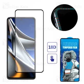 محافظ صفحه شیشه ای تمام صفحه تمام چسب ایربگ دار Xiaomi Poco X4 Pro Airbag Tempered Glass