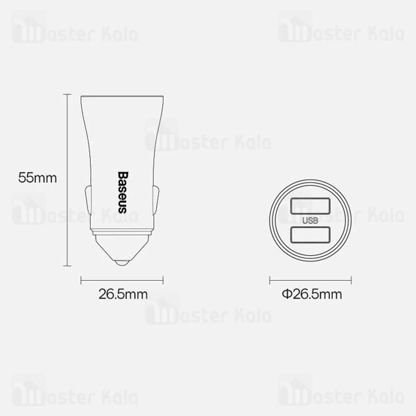 شارژر فندکی فست شارژ بیسوس Baseus CGJM000013 توان 60 وات