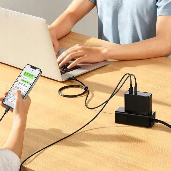 شارژر دیواری بیسوس Baseus GaN5 Pro CCGP090201 توان 100 وات با کابل