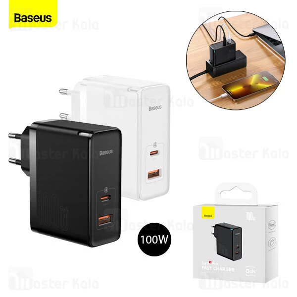 شارژر دیواری بیسوس Baseus GaN5 Pro CCGP090201 توان 100 وات با کابل