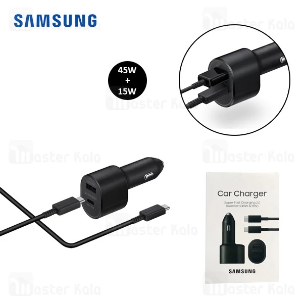 شارژر فندکی اصلی سوپر فست شارژ سامسونگ Samsung EP-l5300 Dual توان 45