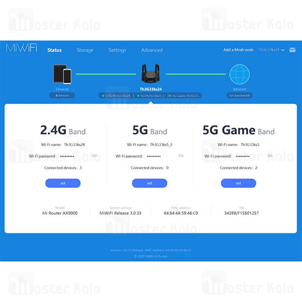 روتر سه بانده 8 آنتن شیائومی Xiaomi Mi Router AX9000 WiFi 6