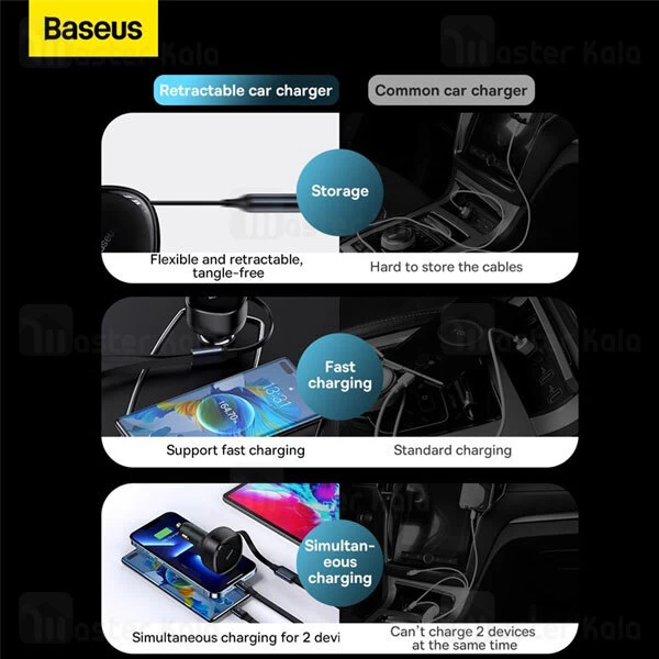 شارژر فندکی فست شارژ بیسوس Baseus CGTX000001 توان 30 وات