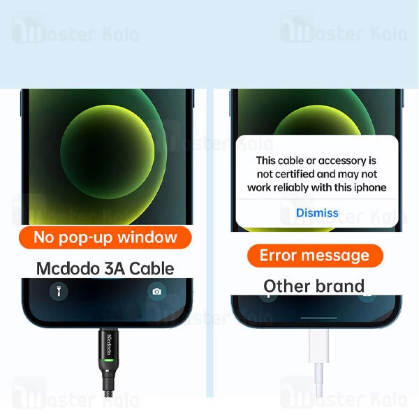 کابل لایتنینگ مک دودو Mcdodo CA-2700 طول 1.2 متر شدت جریان 3 آمپر