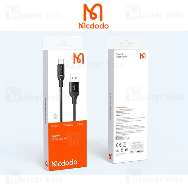 کابل Type C مک دودو Mcdodo CA-2710 طول 1.2 متر شدت جریان 3 آمپر