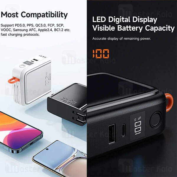پاوربانک 15000 و شارژر دیواری مک دودو Mcdodo Noah CH-1172 توان 22.5 وات با دو کابل متصل