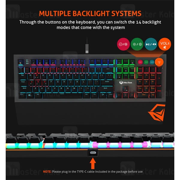 کیبورد سیمی گیمینگ میشن Meetion MT-MK500