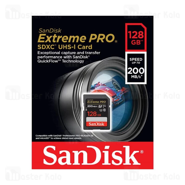 کارت حافظه اس دی 128 گیگابایت SanDisk Extreme Pro U3 200MB 4K UHD