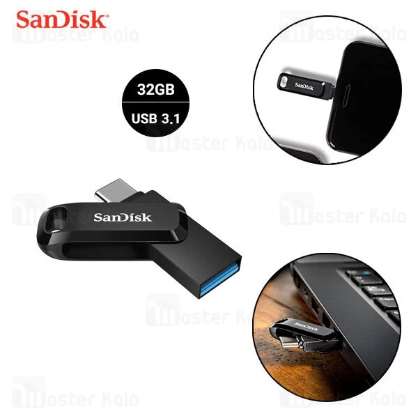 فلش مموری 32 گیگابایت Type C سن دیسک SanDisk Ultra Dual Drive Go SDDDC3