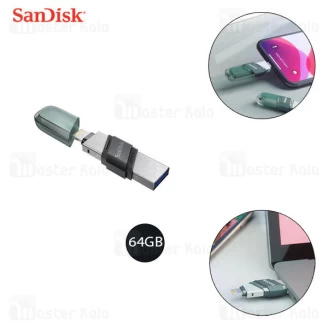 فلش مموری 64 گیگابایت لایتنینگ سن دیسک SanDisk iXpand Flip SDIX90N USB3.1