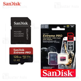 کارت حافظه میکرو اس دی 128 گیگابایت Sandisk Extreme Pro A2 U3 667X 200MB 4K