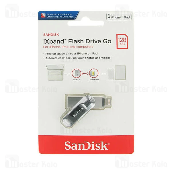 فلش مموری 128 گیگابایت لایتنینگ سن دیسک Sandisk iXPAND SDIX60N