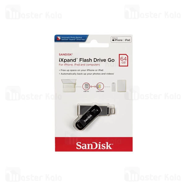 فلش مموری 64 گیگابایت لایتنینگ سن دیسک Sandisk iXPAND SDIX60N