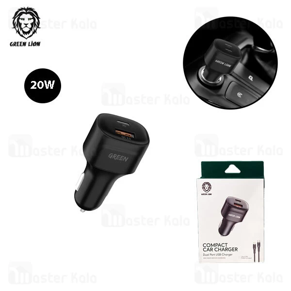 شارژر فندکی گرین لاین Green Lion PD + QC توان 20 وات