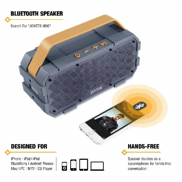 اسپیکر بلوتوث ضد آب IPX5 قابل حمل Jonter M90 Bluetooth Speaker رم خور
