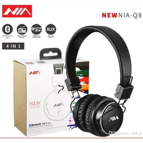 هدفون بلوتوث و رم خور نیا NIA Q8 NEW همراه با اپلیکیشن