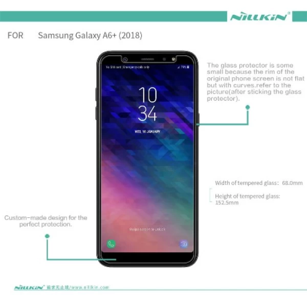 گلس نیلکین Samsung Galaxy A6 Plus 2018 Nillkin H+ Pro Glass