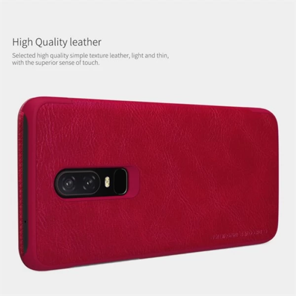 کیف چرمی نیلکین وان پلاس OnePlus 6 / A6000 Nillkin Qin Leather Case