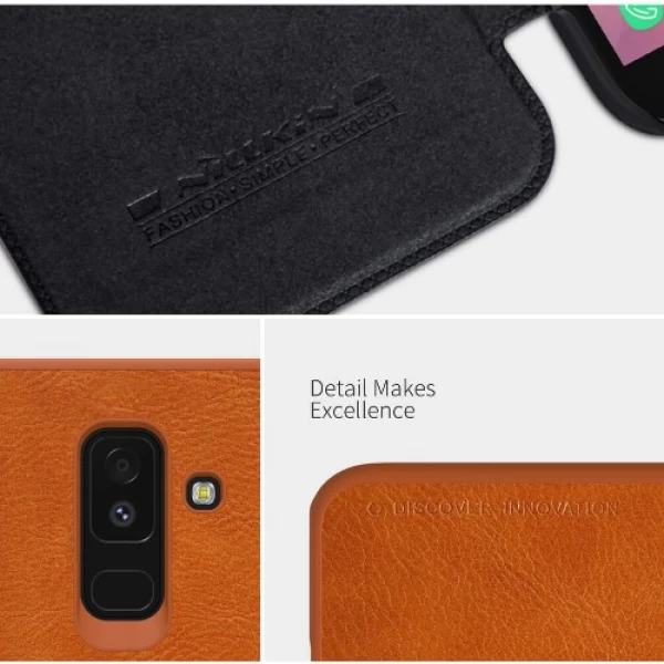 کیف چرمی نیلکین سامسونگ Samsung Galaxy A6 Plus 2018 Nillkin Qin Leather