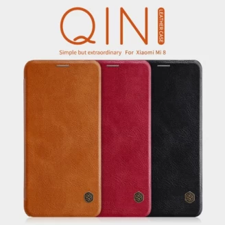 کیف چرمی نیلکین شیائومی Xiaomi Mi8 / Mi 8 Nillkin Qin Leather Case