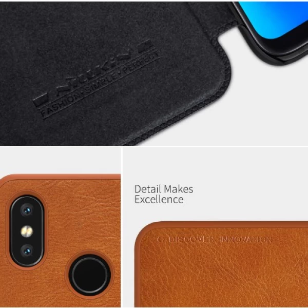 کیف چرمی نیلکین شیائومی Xiaomi Mi8 / Mi 8 Nillkin Qin Leather Case