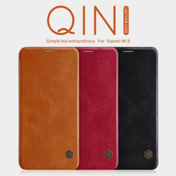کیف چرمی نیلکین شیائومی Xiaomi Mi8 / Mi 8 Nillkin Qin Leather Case