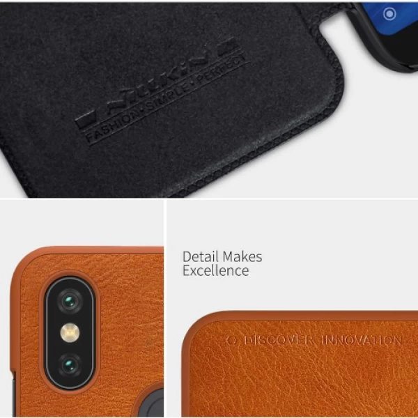 کیف چرمی هوشمند نیلکین شیائومی Xiaomi Mi A2 / Mi 6x Nillkin Qin Leather Case