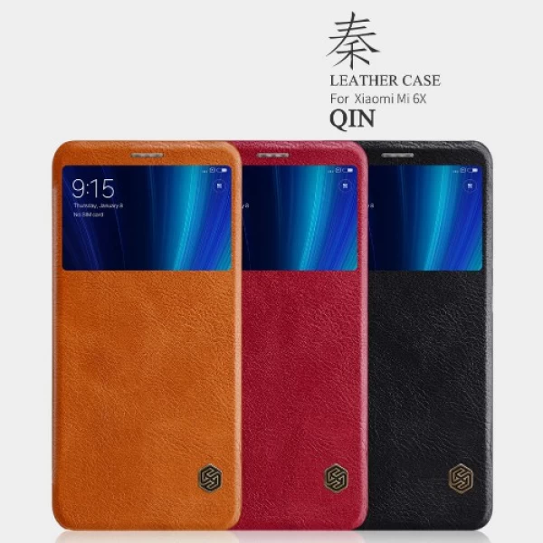 کیف چرمی هوشمند نیلکین شیائومی Xiaomi Mi A2 / Mi 6x Nillkin Qin Leather Case