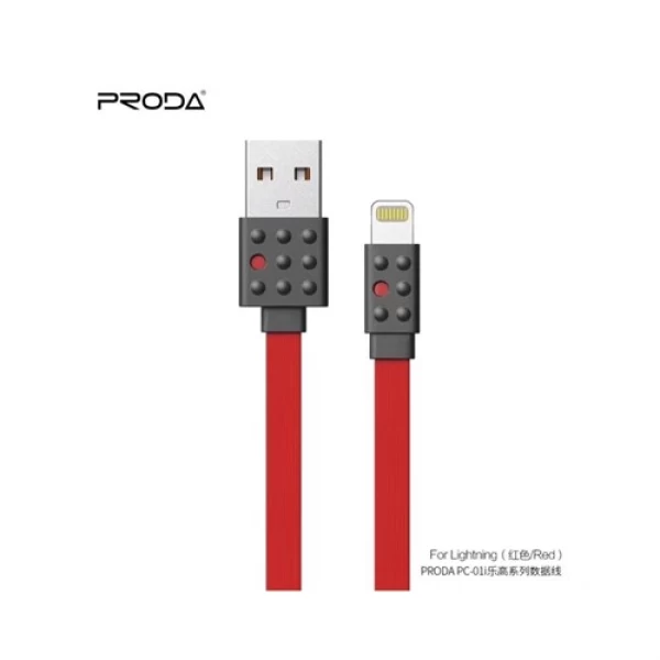 کابل شارژ فلت لایتنینگ پرودا Proda Lego PC-01i Data Charge Cable