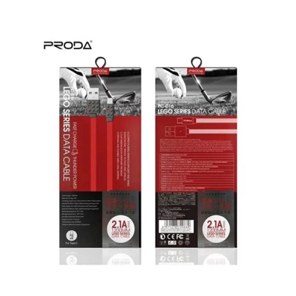 کابل شارژ فلت لایتنینگ پرودا Proda Lego PC-01i Data Charge Cable