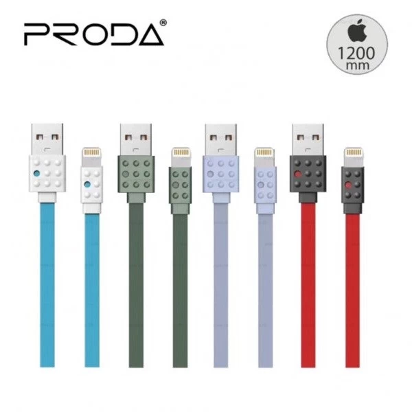 کابل شارژ فلت لایتنینگ پرودا Proda Lego PC-01i Data Charge Cable