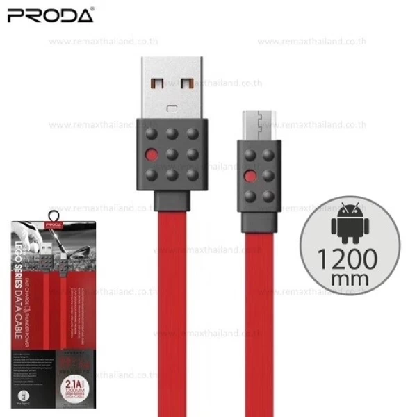 کابل شارژ فلت میکرو یو اس بی پرودا Proda Lego PC-01m Data Charge Cable