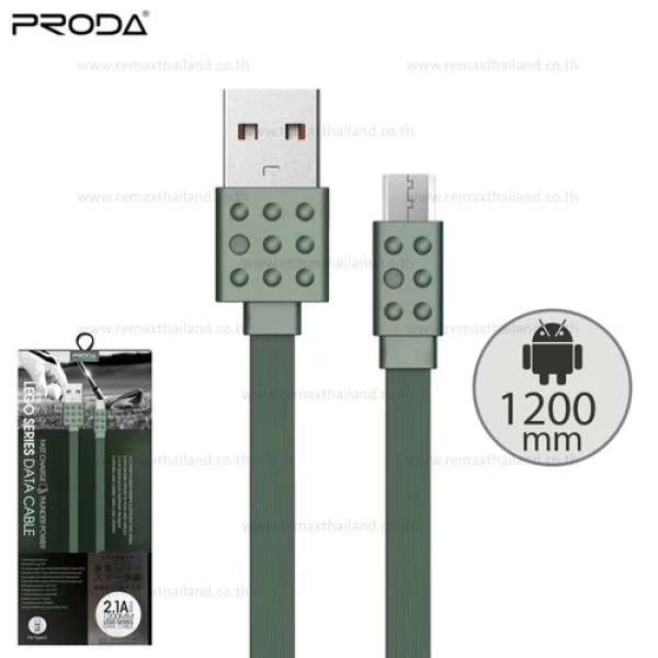 کابل شارژ فلت میکرو یو اس بی پرودا Proda Lego PC-01m Data Charge Cable