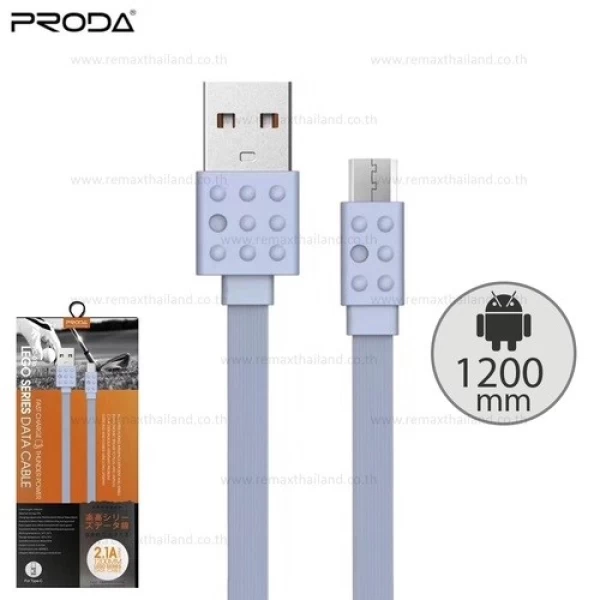 کابل شارژ فلت میکرو یو اس بی پرودا Proda Lego PC-01m Data Charge Cable