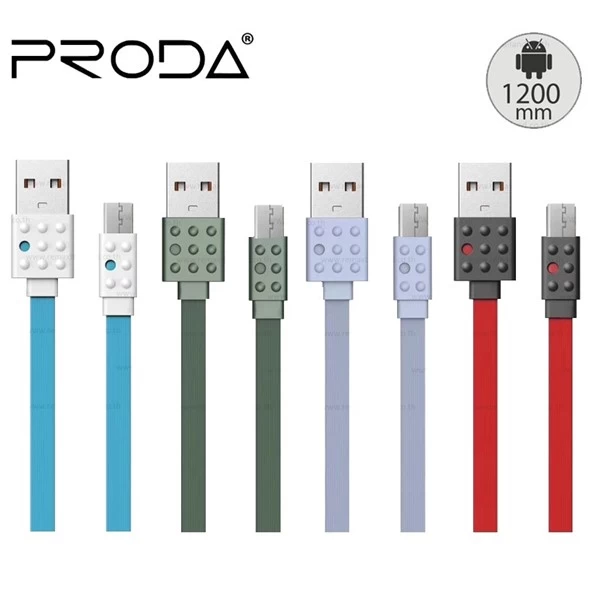 کابل شارژ فلت میکرو یو اس بی پرودا Proda Lego PC-01m Data Charge Cable