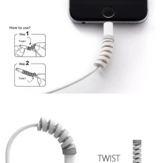 محافظ کابل 4 تیکه سیلیکونی طرح فنری Protector Silicone Cable