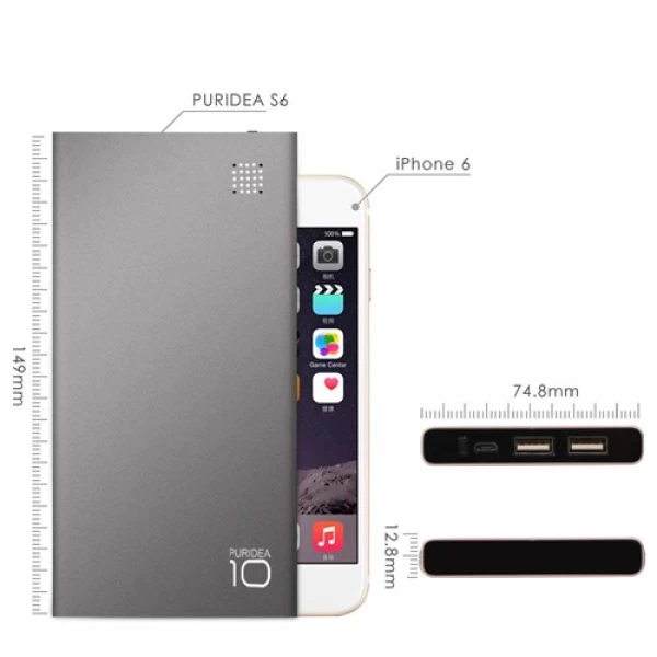 پاوربانک و شارژر همراه 10000 میلی آمپر پوریدا Puridea S6 Power Bank